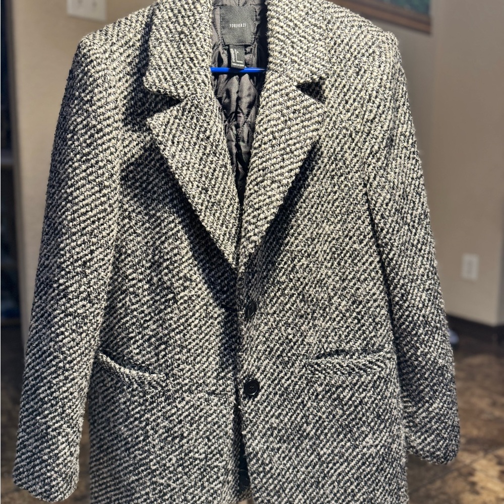 Forever 21 Black and White Textured Blazer